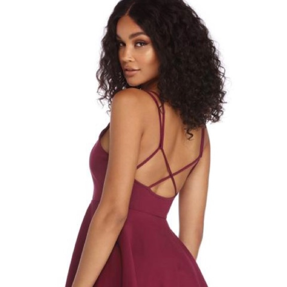 Burgundy Skater Dress